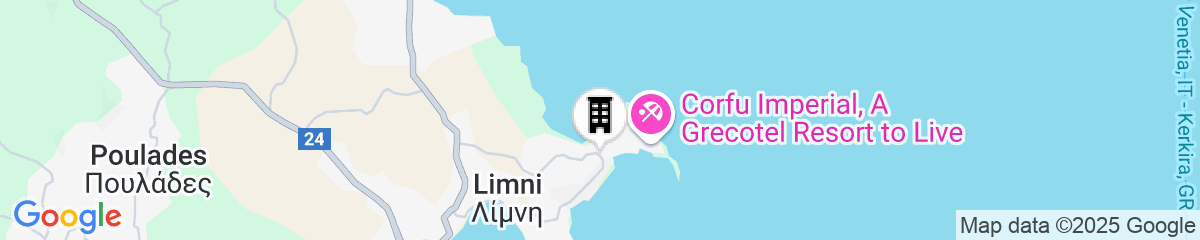 Map for Grecotel Eva Palace, Beach Luxury Resort