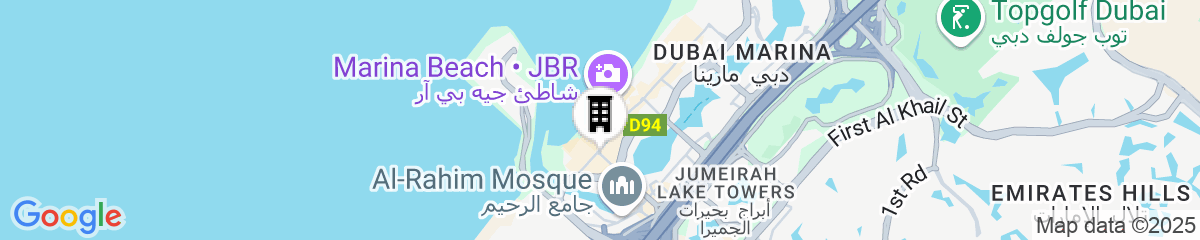 Map for JA Ocean View Hotel, Jumeirah Beach Dubai