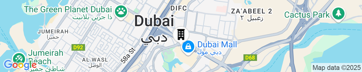 Map for Kempinski Central Avenue Dubai